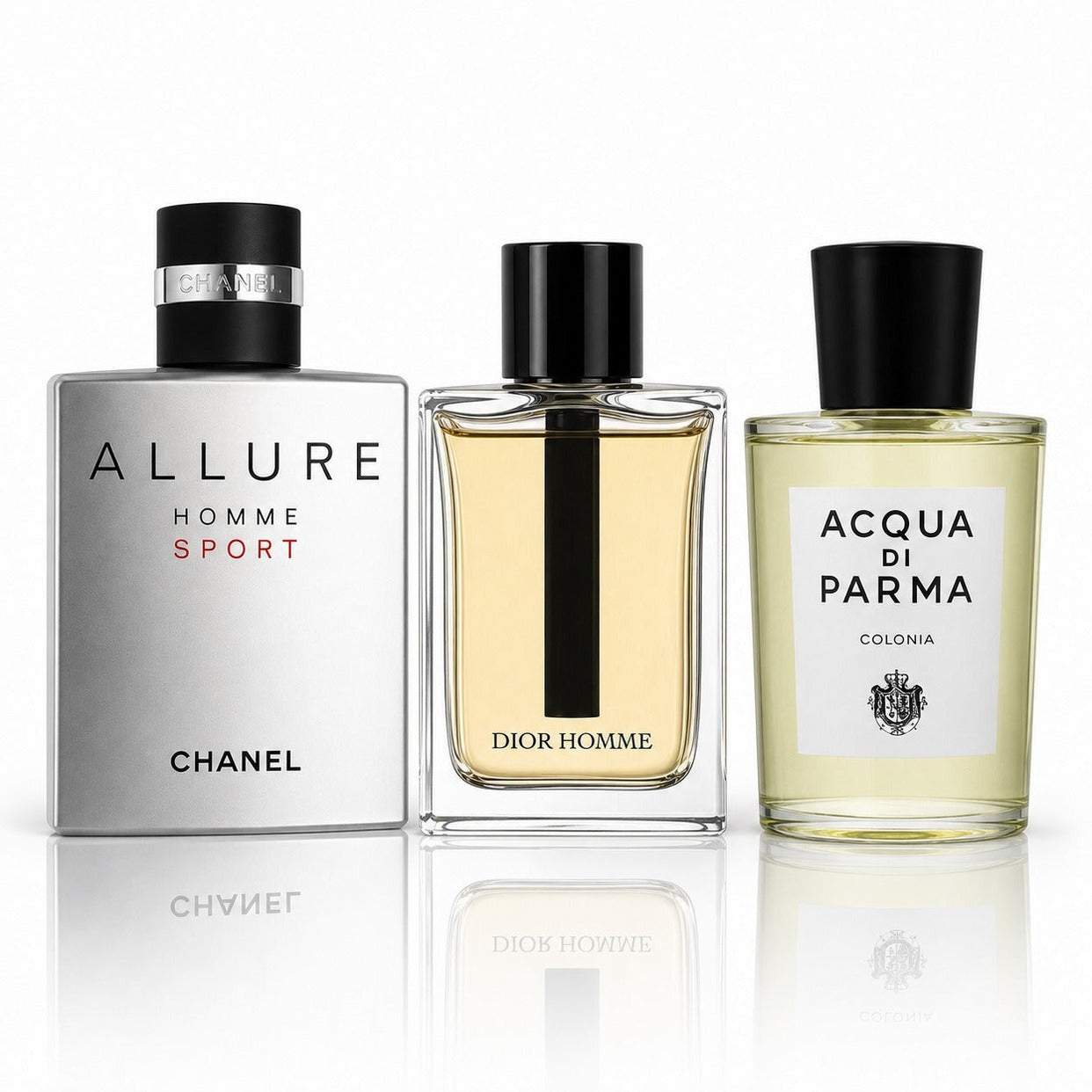 3 Men’s Perfumes Kit - Chanel Allure Homme Sport, Dior Homme Original & Acqua di Parma Colonia