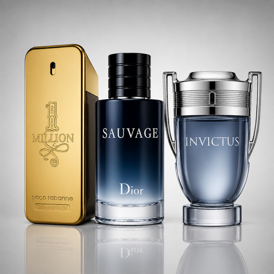 3 Men's Perfumes Kit - 1 Million by Paco Rabanne, Sauvage by Dior & Invictus by Paco Rabanne
