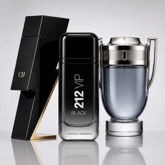 3 Men's Perfumes Kit - Bad Boy by Carolina Herrera, 212 VIP Black by Carolina Herrera & Invictus by Paco Rabanne