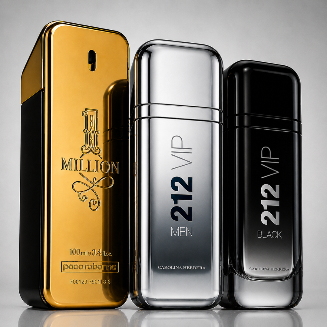 3 Men's Perfumes Kit - 1 Million, 212 VIP MEN & 212 VIP Black