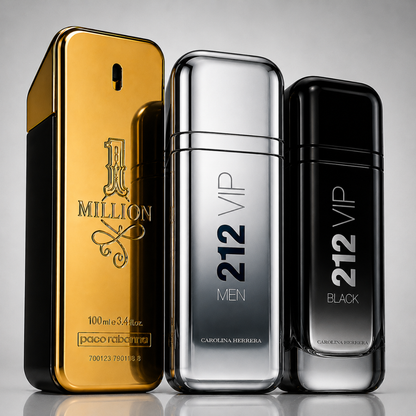 3 Men's Perfumes Kit - 1 Million, 212 VIP MEN & 212 VIP Black