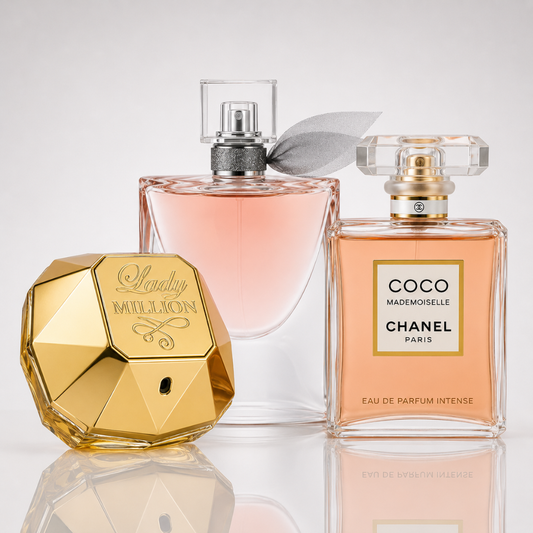 3 Women's Perfumes Kit - Lady Million Rabanne, Lancôme La Vie Est Belle & Chanel Coco Mademoiselle