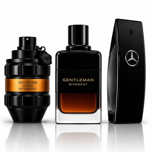 3 Men’s Perfumes Kit - Spicebomb Extreme, Givenchy Gentleman Reserve Privée & Mercedes-Benz Club Black