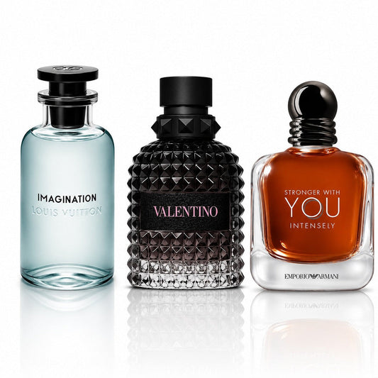 3 Men’s Perfumes Kit - Louis Vuitton Imagination, Valentino Born in Roma & Stronger With You Intensely