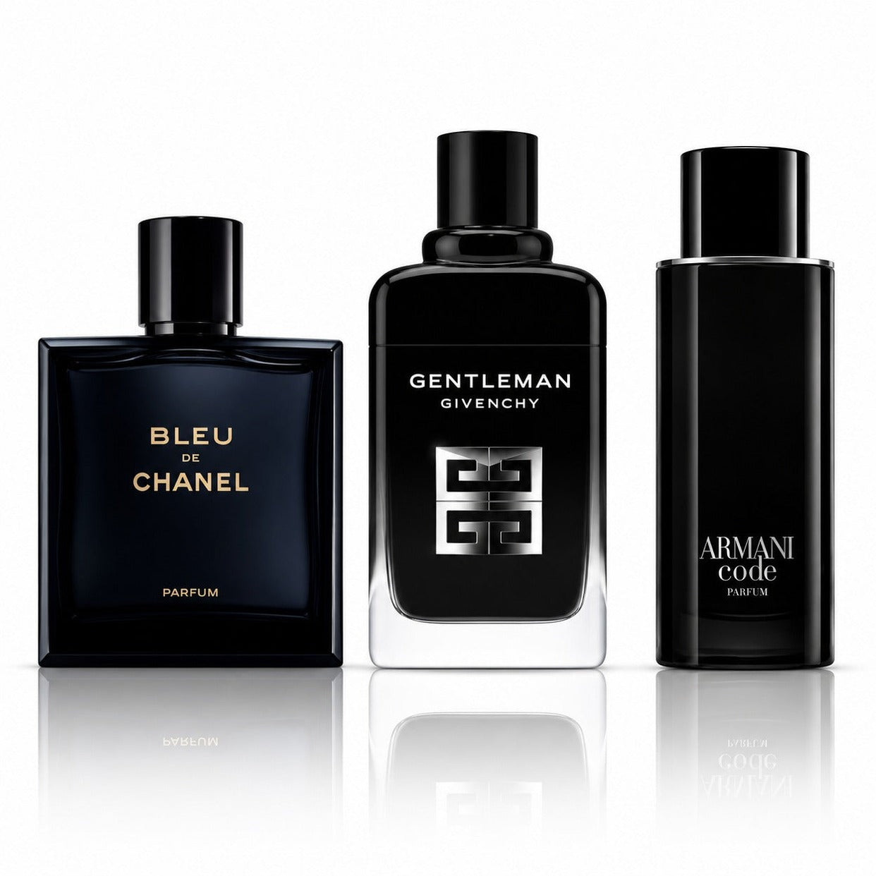 3 Men’s Perfumes Kit - Bleu de Chanel Parfum, Gentleman Society & Armani Code Parfum